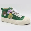 Humanistic retro high-top canvas shoes, Hong Kong-style graffiti print versatile casual women's shoes Specification image